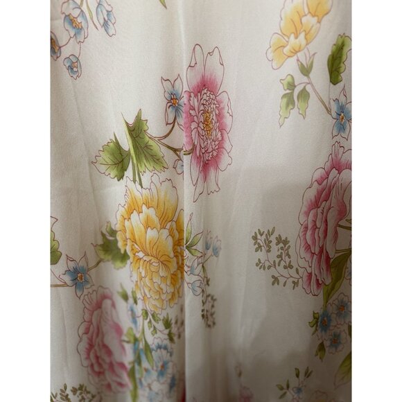 I.C.E Y2K 90s Silk Midi Dress Sz 4 Multicolor Floral Bow Sleeveless VTG - Picture 7 of 8